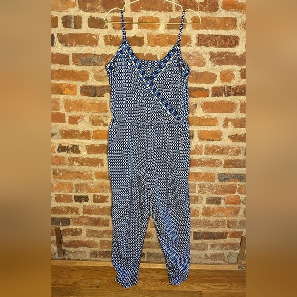 Laundry by Shelli Segal Size‎ 12 Blue, Black, & White Spaghetti Strap Jumper - Picture 1 of 13